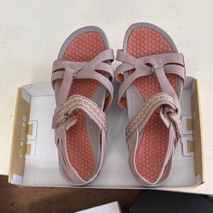 BareTraps Women's Sandals in Light Pink and Gray